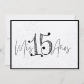 Mijn vijftien zwart-wit elegante uitnodiging (Achterkant)