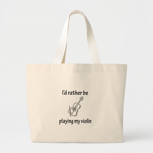 Mijn viool afspelen grote tote bag (Voorkant)
