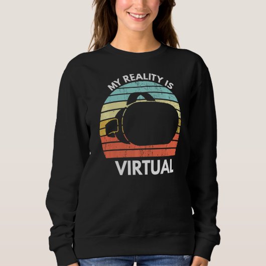 Mijn virtuele realiteit is virtuele grappige Vr Ga Trui (Voorkant)