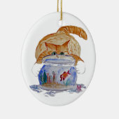 Mijn viskom, Meows Tiger Kitten Keramisch Ornament (Rechts)