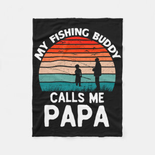 Mijn vismaat noemt me papa retro vintage opa fleece deken