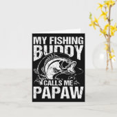 Mijn vismaatje noemt me Papaw Vaderdag Visser Kaart (Gele Bloem)