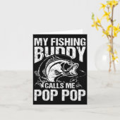 Mijn vismaatje noemt me Pop Pop Vaderdag Vis Kaart (Gele Bloem)