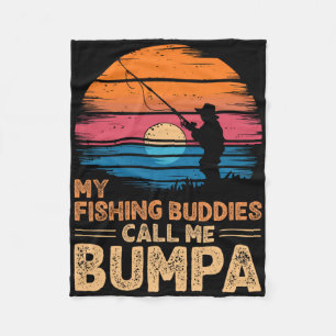 Mijn vismaatjes noemen me Bumpa Retro Vintage Gra Fleece Deken