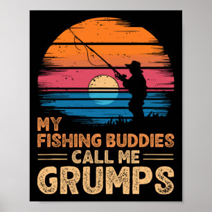 Mijn vismaatjes noemen me Grumps Retro Vintage Poster