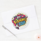 Mijn Vist kan het niet schelen! Ronde Sticker (Envelop)