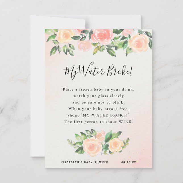 Mijn vliezen braken | Baby Shower Spel (Voorkant)