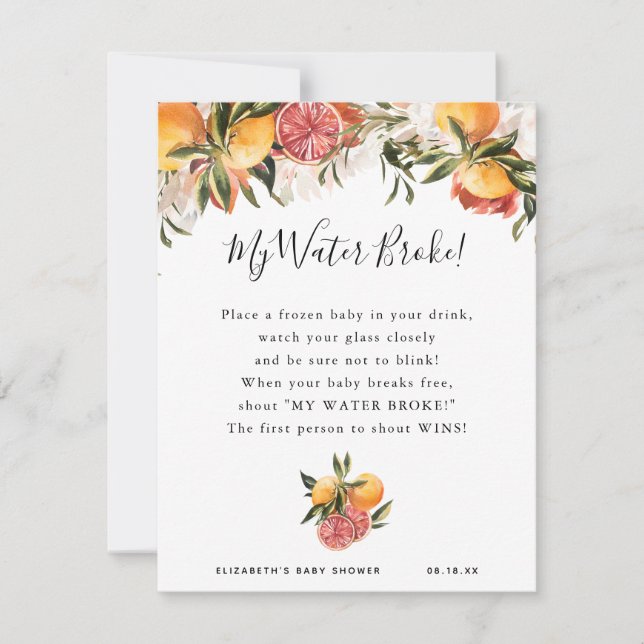 Mijn vliezen braken | Baby Shower Spel (Voorkant)