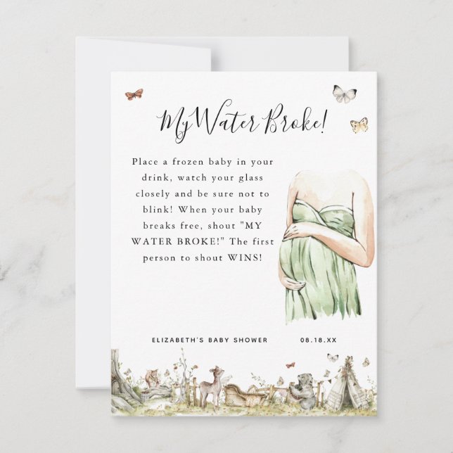 Mijn vliezen braken | Baby Shower Spel (Voorkant)