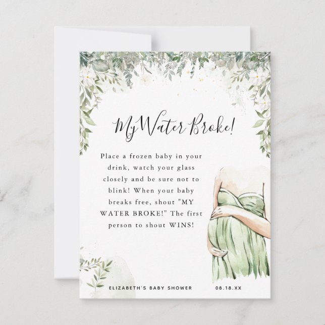 Mijn vliezen braken | Baby Shower Spel (Voorkant)