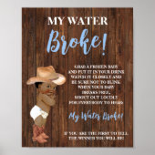 Mijn vliezen zijn gebroken AA Cowboy Baby Shower s Poster (Voorkant)