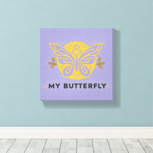 Mijn vlinder canvas muurkunst (Insitu (Houten vloer))