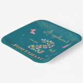 Mijn vlinder draait twee: fluttering vlinder papieren bordje (Gebogen)