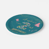 Mijn vlinder draait twee: vlindervlieg papieren bordje (Gekanteld)