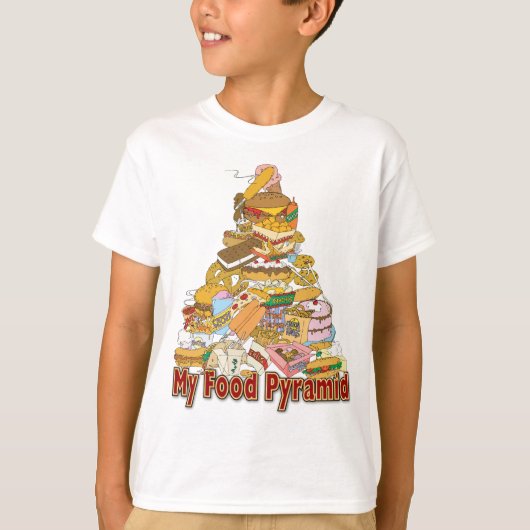 Mijn voedselpiramide ~ Brok Food Snacks T-shirt (Voorkant)
