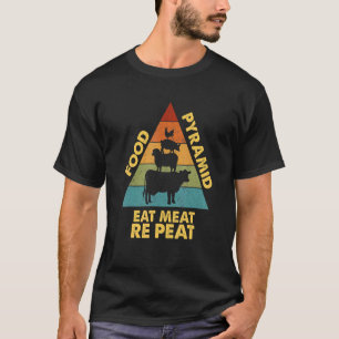 Mijn voedselpiramide Carnivore Koe Varkens T-shirt