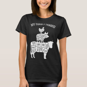 Mijn voedselpiramide Carnivore Koe Varkens T-shirt