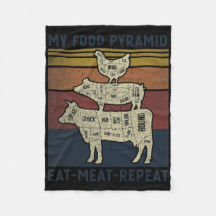 Mijn voedselpiramide Eat Vat Herhaal  schimmels Fleece Deken