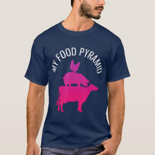 Mijn voedselpiramide Funny Carnivore Cow Pig Chick T-shirt