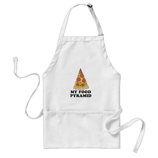 Mijn voedselpiramide Pizza Cartoon Apron Standaard Schort (Voorkant)