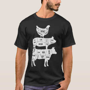 Mijn Voedselpiramide   Schattige Koeien Dier   Gra T-shirt