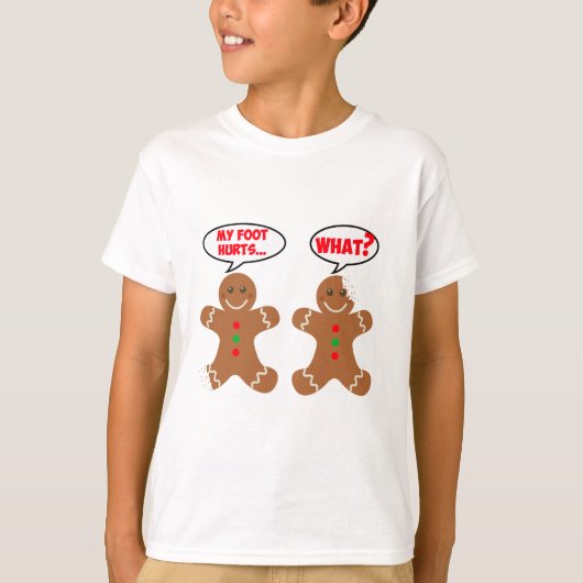 Mijn voethots Funny Gingerbrood Kerstmis T-shirt (Voorkant)