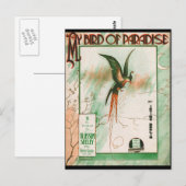 Mijn vogel van het Hoesje van het Blad van de Muz Briefkaart (Voorkant / Achterkant)