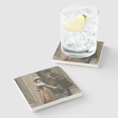 Mijn volgende-deurbuur (het Vlikken paar) (Schoonh Stenen Onderzetter (Zijkant)