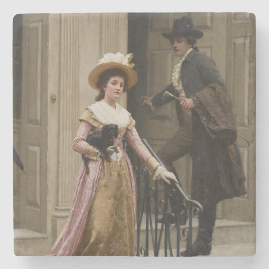 Mijn volgende-deurbuur (het Vlikken paar) (Schoonh Stenen Onderzetter (Voorkant)