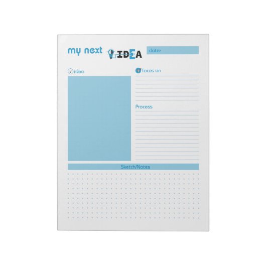Mijn volgende idee blauw notitieblok (Linkerzijde)