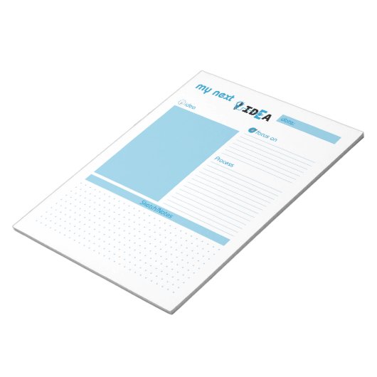 Mijn volgende idee blauw notitieblok (Schuin)
