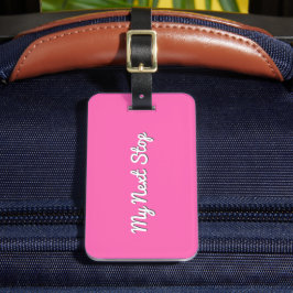 Mijn volgende stop - roze ontwerp bagagelabel