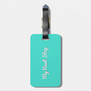 Mijn volgende stop - turquoise ontwerp bagagelabel