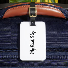 Mijn volgende stop - wit ontwerp bagagelabel