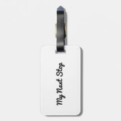 Mijn volgende stop -  wit ontwerp bagagelabel (Achterkant verticaal)