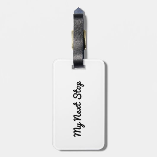 Mijn volgende stop -  wit ontwerp bagagelabel (Achterkant verticaal)