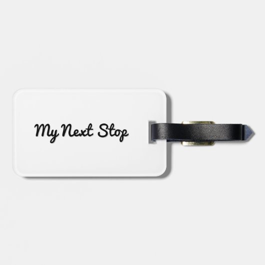 Mijn volgende stop -  wit ontwerp bagagelabel (Achterkant horizontaal)