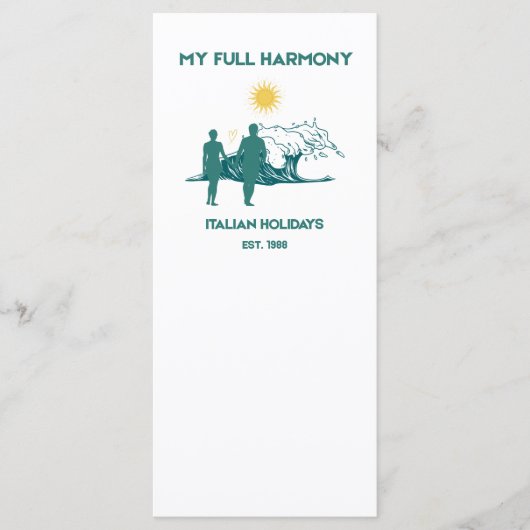Mijn Volledige Harmonie Luxe Strand Bruiloft Menu (Voorkant)