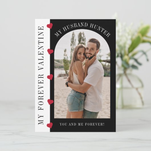 Mijn voor altijd Valentijn man moderne stijlvolle Feestdagenkaart (Staand voorkant)