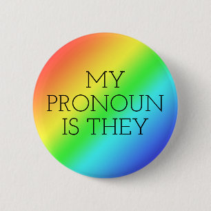 Mijn voornaamwoord is Zij Aanpasbaar Ronde Button 5,7 Cm