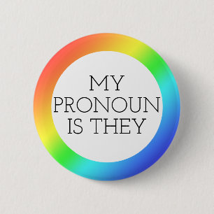 Mijn voornaamwoord is Zij Aanpasbaar Ronde Button 5,7 Cm