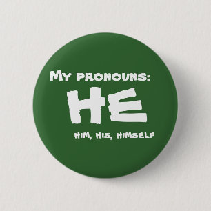 Mijn Voornaamwoorden hij Ronde Button 5,7 Cm