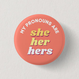 Mijn voornaamwoorden zijn het retro voornaamwoord ronde button 3,2 cm