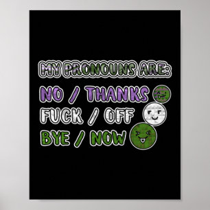 Mijn voornaamwoorden zijn Trio Genderqueer Flag Co Poster