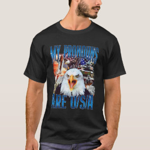 Mijn voornaamwoorden zijn USA Adelaar Grappig 4 ju T-shirt