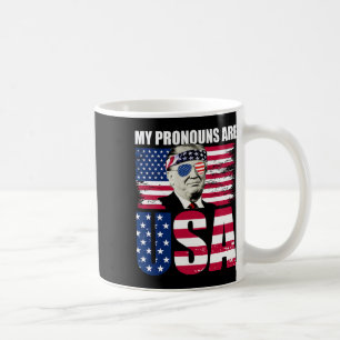 Mijn voornaamwoorden zijn Usa Donald Trump patriot Koffiemok
