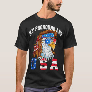 Mijn voornaamwoorden zijn USA Eagle American Funny T-shirt