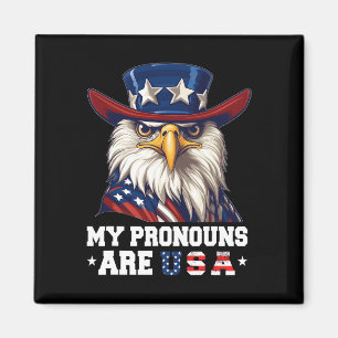 Mijn voornaamwoorden zijn USA Funny Eagle 4 July A Magneet