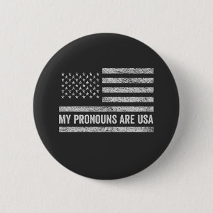 Mijn voornaamwoorden zijn USA Funny Fourth of July Ronde Button 5,7 Cm