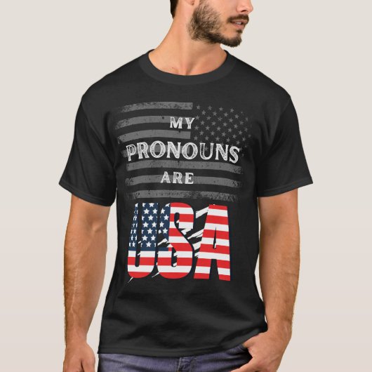 Mijn voornaamwoorden zijn USA Funny T-Shirt (Voorkant)